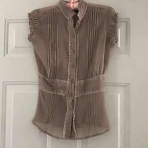 Mandee Sheer Dress Blouse, Size Medium